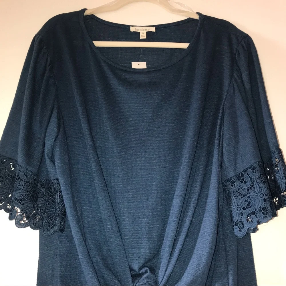 Loralette by Avenue Teal Blouse - Picture 5 of 6